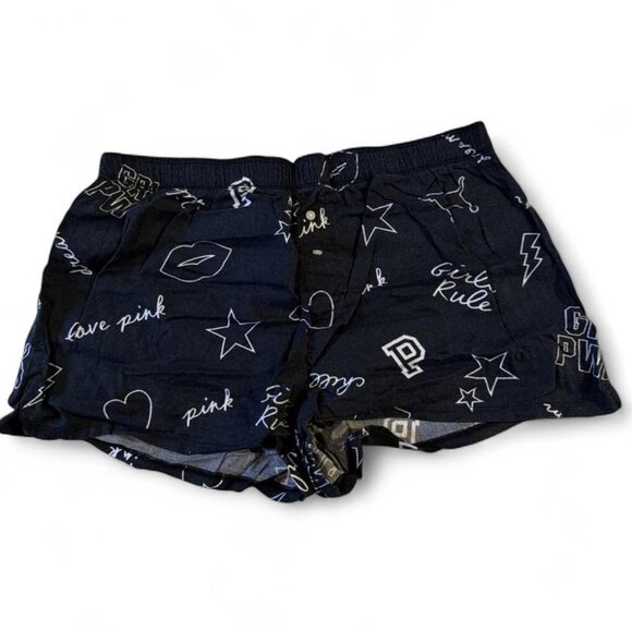 PINK Victoria's Secret Pants - Victoria's Secret PINK Black Micro Low Rise Sleep Shorts